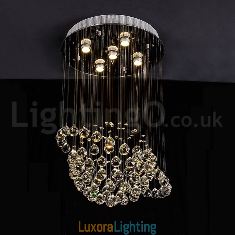 Designer Touch Decorative Modern Contemporary Chandelier Flush mount Pendant Fixture Crystal Rain Drop Light