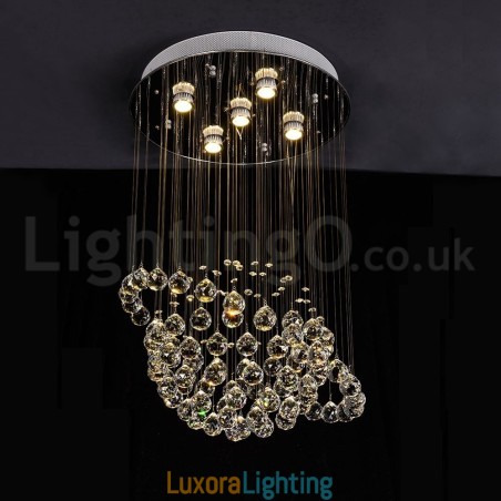 Designer Touch Decorative Modern Contemporary Chandelier Flush mount Pendant Fixture Crystal Rain Drop Light