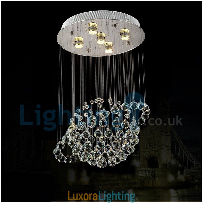 Designer Touch Decorative Modern Contemporary Chandelier Flush mount Pendant Fixture Crystal Rain Drop Light