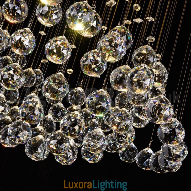 Designer Touch Decorative Modern Contemporary Chandelier Flush mount Pendant Fixture Crystal Rain Drop Light