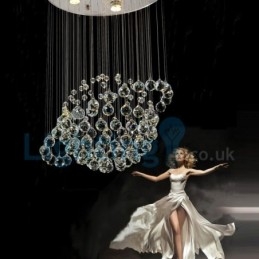 Designer Touch Decorative Modern Contemporary Chandelier Flush mount Pendant Fixture Crystal Rain Drop Light