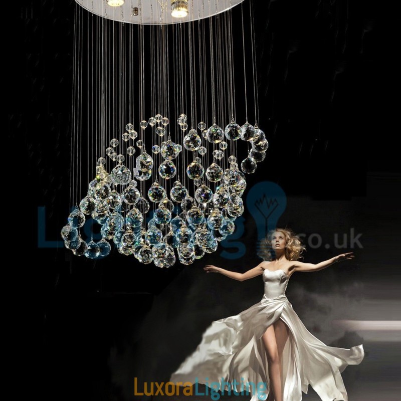 Designer Touch Decorative Modern Contemporary Chandelier Flush mount Pendant Fixture Crystal Rain Drop Light
