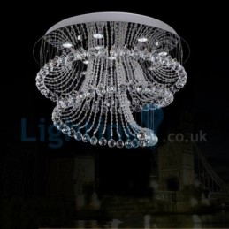 Designer Touch Decorative Modern Contemporary Chandelier Flush mount Pendant Fixture Crystal Rain Drop Light