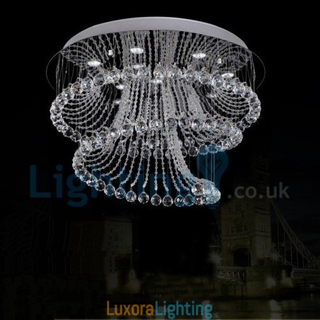Designer Touch Decorative Modern Contemporary Chandelier Flush mount Pendant Fixture Crystal Rain Drop Light