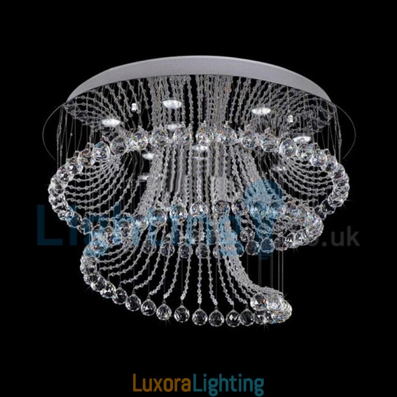 Designer Touch Decorative Modern Contemporary Chandelier Flush mount Pendant Fixture Crystal Rain Drop Light