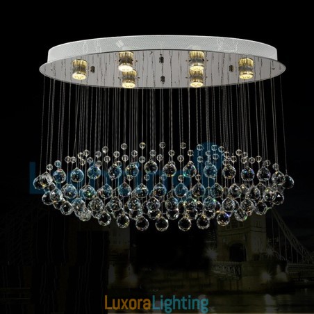 Designer Touch Decorative Modern Contemporary Chandelier Flush mount Pendant Fixture Crystal Rain Drop Light