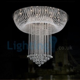 Designer Touch Decorative Modern Contemporary Chandelier Flush mount Pendant Fixture Crystal Rain Drop Light