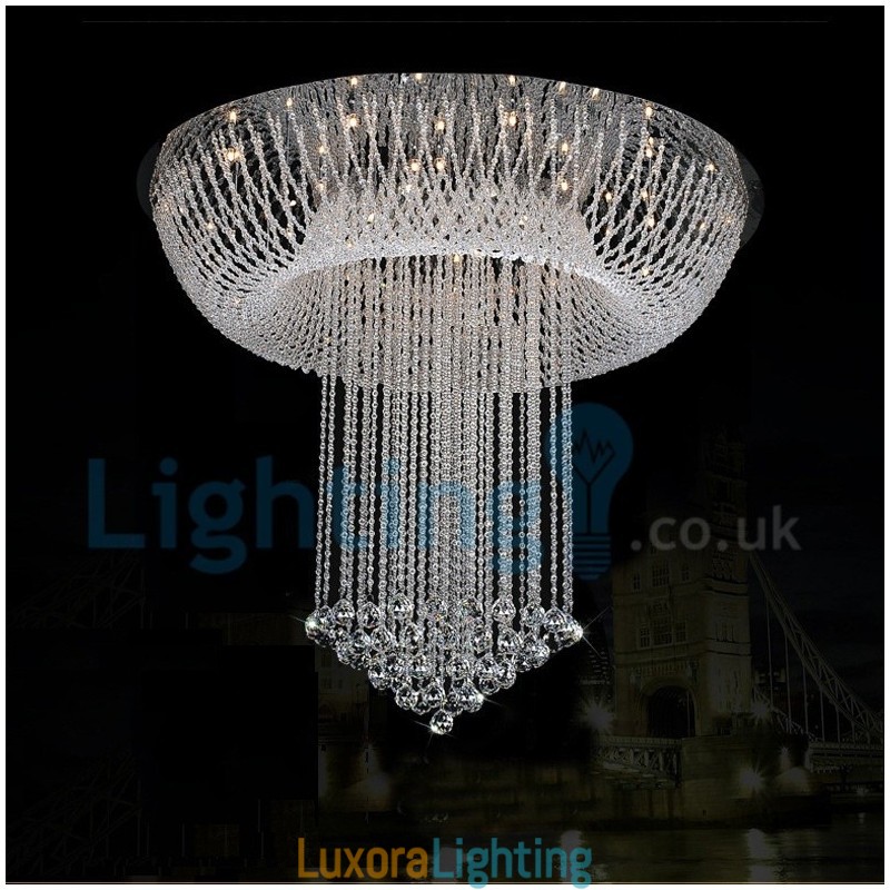 Designer Touch Decorative Modern Contemporary Chandelier Flush mount Pendant Fixture Crystal Rain Drop Light