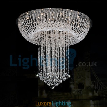 Designer Touch Decorative Modern Contemporary Chandelier Flush mount Pendant Fixture Crystal Rain Drop Light