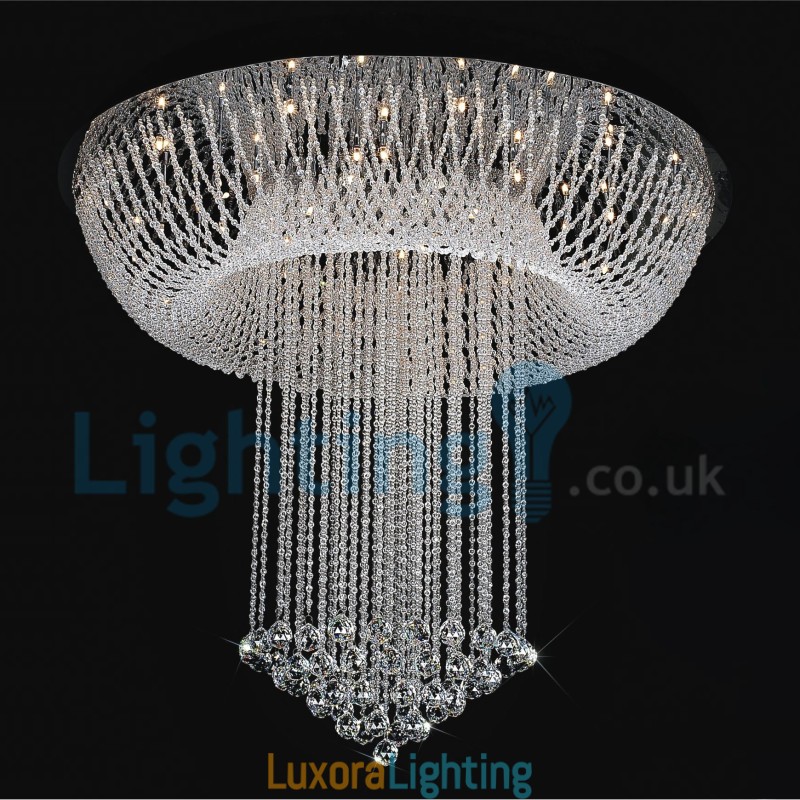 Designer Touch Decorative Modern Contemporary Chandelier Flush mount Pendant Fixture Crystal Rain Drop Light