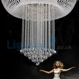 Designer Touch Decorative Modern Contemporary Chandelier Flush mount Pendant Fixture Crystal Rain Drop Light