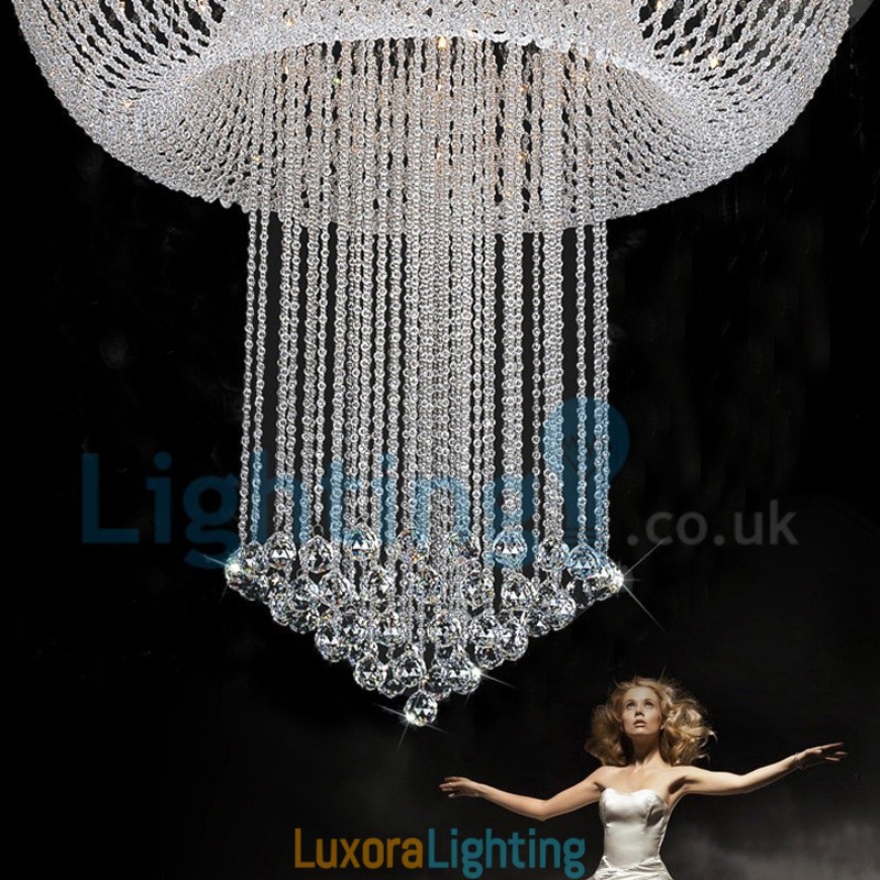 Designer Touch Decorative Modern Contemporary Chandelier Flush mount Pendant Fixture Crystal Rain Drop Light