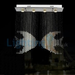 Designer Touch Decorative Modern Contemporary Chandelier Flush mount Pendant Fixture Crystal Rain Drop Light