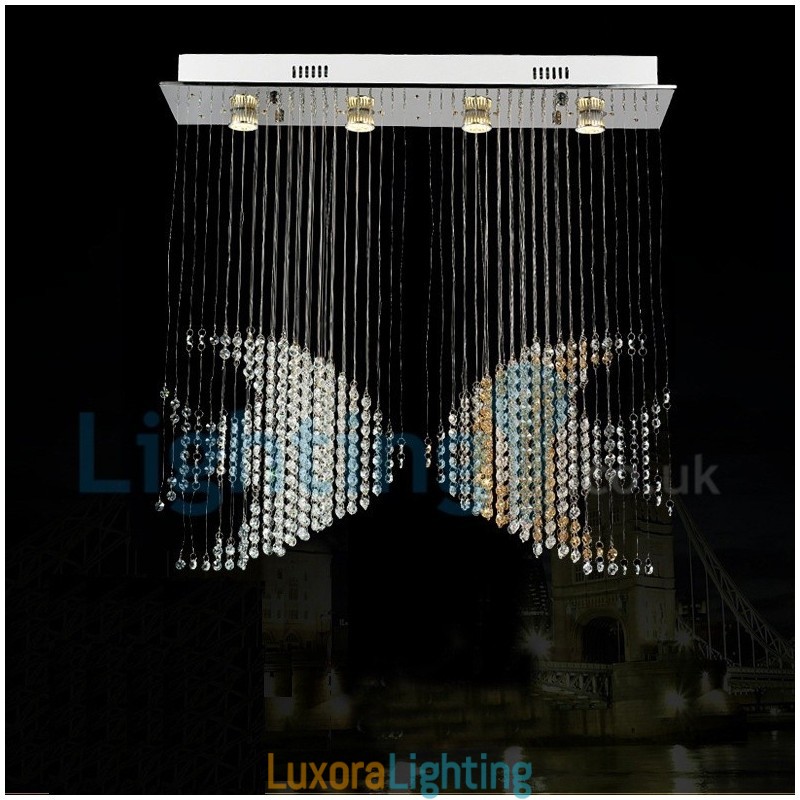 Designer Touch Decorative Modern Contemporary Chandelier Flush mount Pendant Fixture Crystal Rain Drop Light