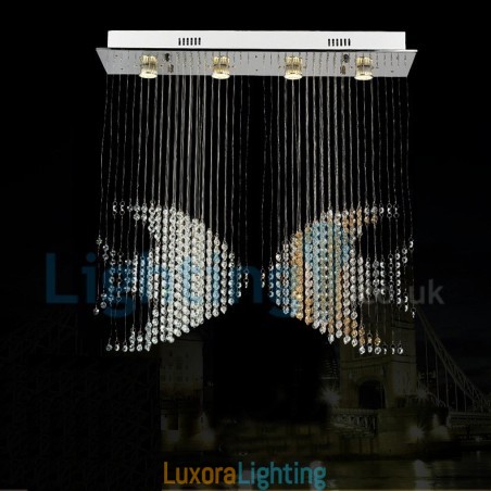 Designer Touch Decorative Modern Contemporary Chandelier Flush mount Pendant Fixture Crystal Rain Drop Light