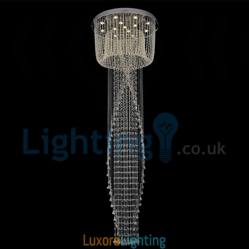 Designer Touch Decorative Modern Contemporary Chandelier Flush mount Pendant Fixture Crystal Rain Drop Light