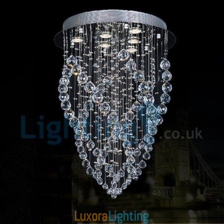 Designer Touch Decorative Modern Contemporary Chandelier Flush mount Pendant Fixture Crystal Rain Drop Light