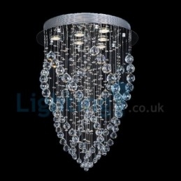 Designer Touch Decorative Modern Contemporary Chandelier Flush mount Pendant Fixture Crystal Rain Drop Light
