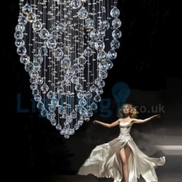 Designer Touch Decorative Modern Contemporary Chandelier Flush mount Pendant Fixture Crystal Rain Drop Light