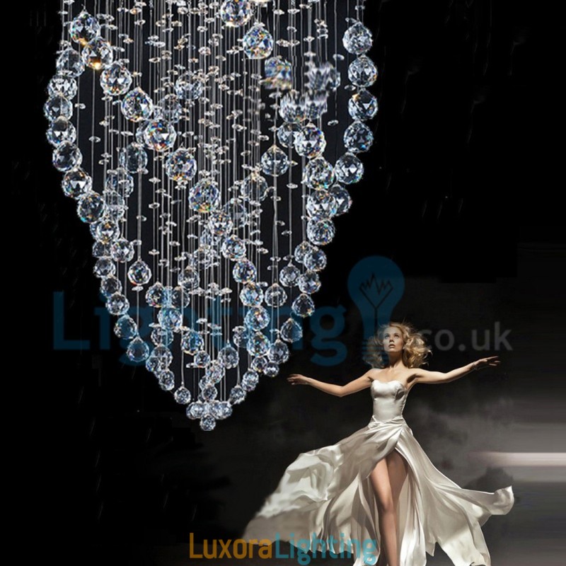 Designer Touch Decorative Modern Contemporary Chandelier Flush mount Pendant Fixture Crystal Rain Drop Light