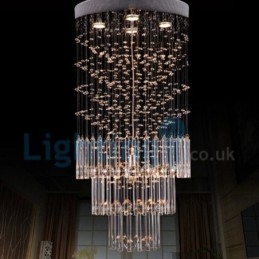 Designer Touch Decorative Modern Contemporary Chandelier Flush mount Pendant Fixture Crystal Rain Drop Light