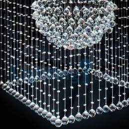Designer Touch Decorative Modern Contemporary Chandelier Flush mount Pendant Fixture Crystal Rain Drop Light