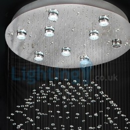 Designer Touch Decorative Modern Contemporary Chandelier Flush mount Pendant Fixture Crystal Rain Drop Light