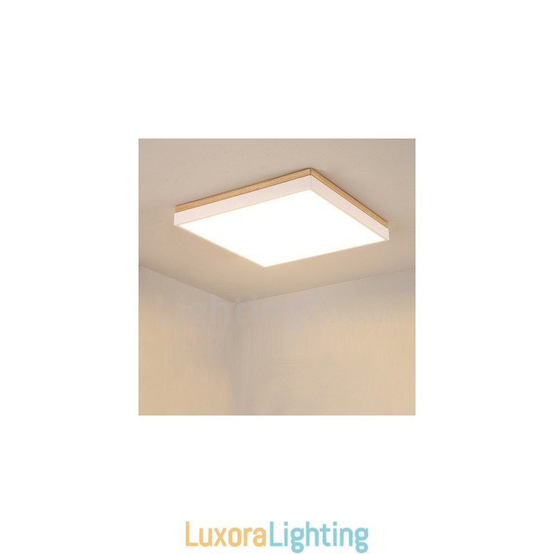 Designer Touch Decorative Simple and Modern Square Ultra thin Solid Wood Ceiling Lamp