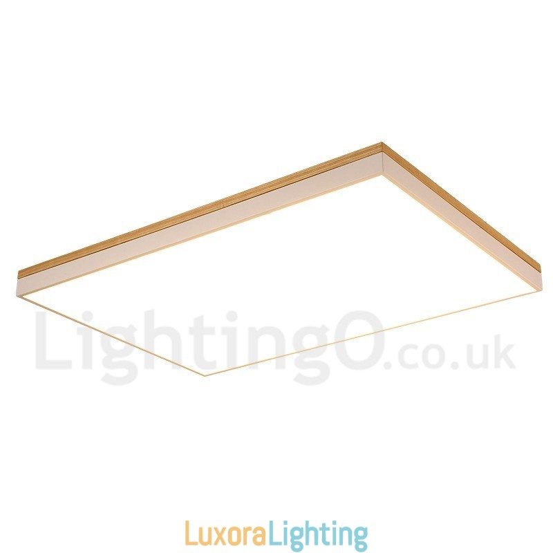 Designer Touch Decorative Nordic Rectangular Ultra thin Solid Wood Ceiling Lamp