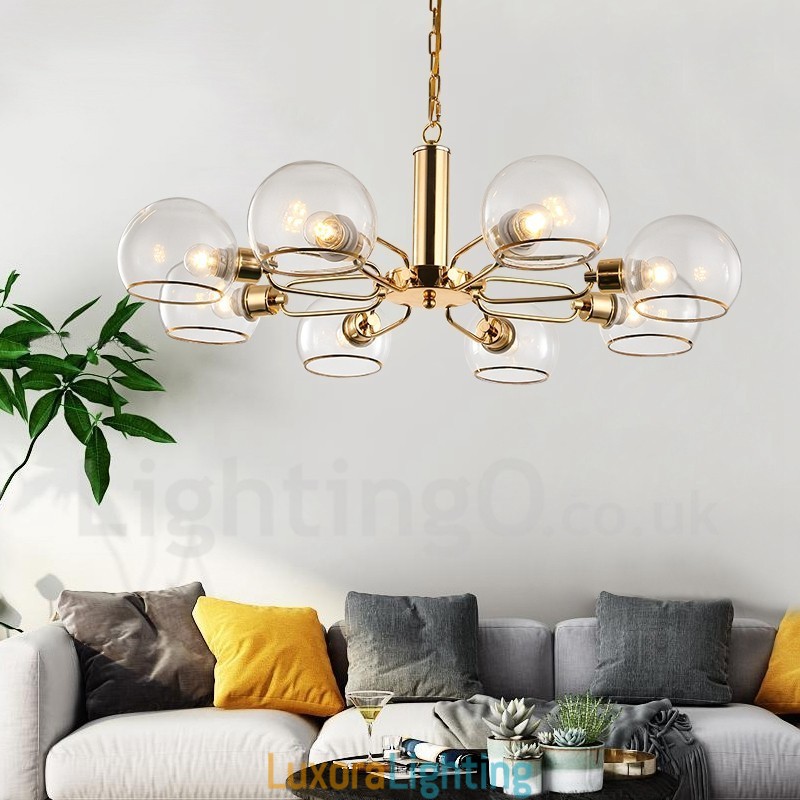 Designer Touch Decorative 8 Lights Nordic Postmodern Creative Glass Magic Bean Chandelier