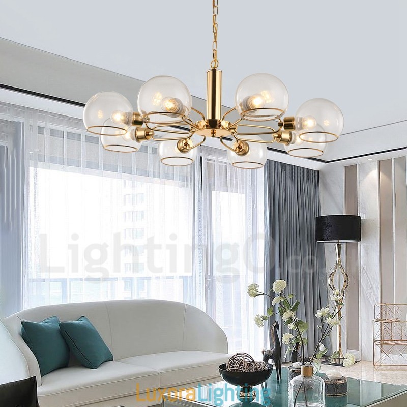 Designer Touch Decorative 8 Lights Nordic Postmodern Creative Glass Magic Bean Chandelier
