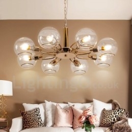 Designer Touch Decorative 8 Lights Nordic Postmodern Creative Glass Magic Bean Chandelier