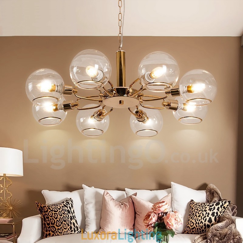 Designer Touch Decorative 8 Lights Nordic Postmodern Creative Glass Magic Bean Chandelier