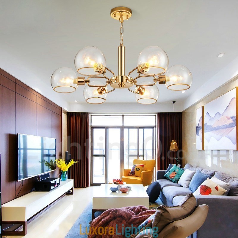 Designer Touch Decorative 6 Lights Nordic Postmodern Creative Glass Magic Bean Chandelier