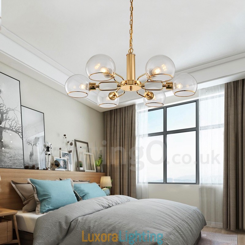 Designer Touch Decorative 6 Lights Nordic Postmodern Creative Glass Magic Bean Chandelier