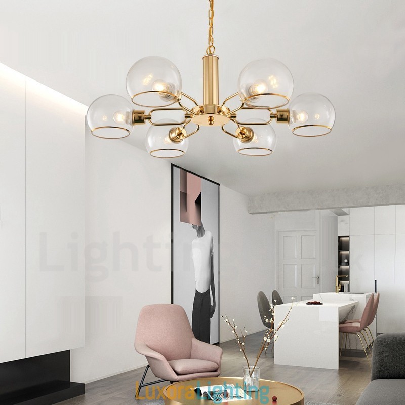 Designer Touch Decorative 6 Lights Nordic Postmodern Creative Glass Magic Bean Chandelier