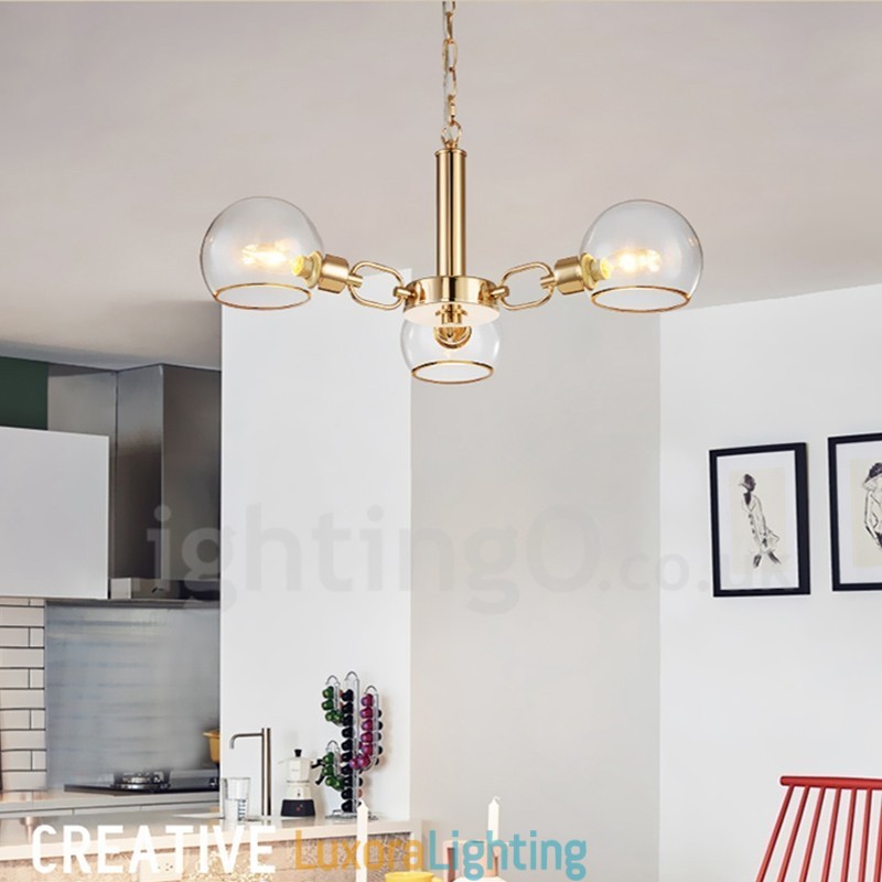 Designer Touch Decorative 3 Lights Nordic Postmodern Creative Glass Magic Bean Chandelier