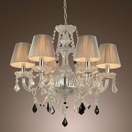 Designer Touch Decorative Chandelier Crystal Luxury Modern 1 Tiers Living 6 Lights