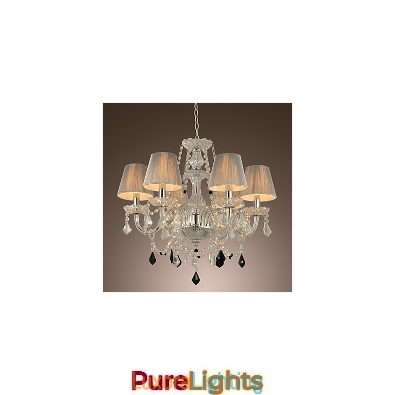Designer Touch Decorative Chandelier Crystal Luxury Modern 1 Tiers Living 6 Lights