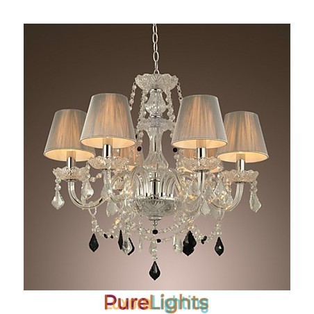 Designer Touch Decorative Chandelier Crystal Luxury Modern 1 Tiers Living 6 Lights