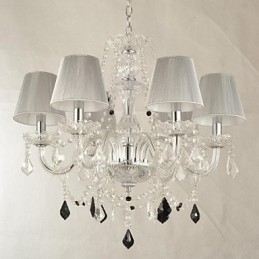 Designer Touch Decorative Chandelier Crystal Luxury Modern 1 Tiers Living 6 Lights