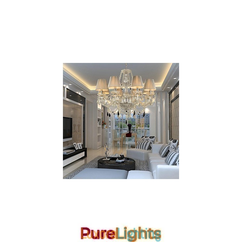 Designer Touch Decorative Chandelier Crystal Luxury Modern 1 Tiers Living 6 Lights