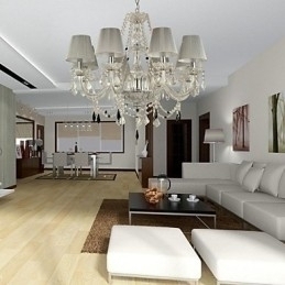 Designer Touch Decorative Chandelier Crystal Luxury Modern 1 Tiers Living 6 Lights