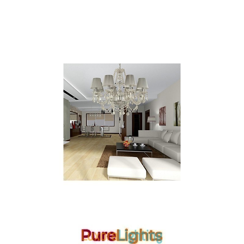 Designer Touch Decorative Chandelier Crystal Luxury Modern 1 Tiers Living 6 Lights