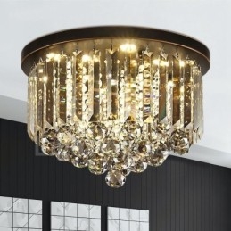 Designer Touch Decorative Retro Round Grey Crystal Ceiling Lights