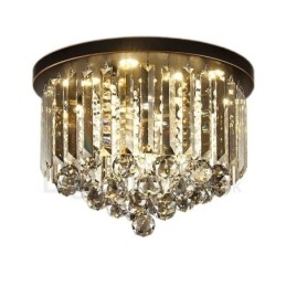 Designer Touch Decorative Retro Round Grey Crystal Ceiling Lights