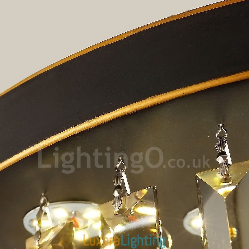 Designer Touch Decorative Retro Round Grey Crystal Ceiling Lights