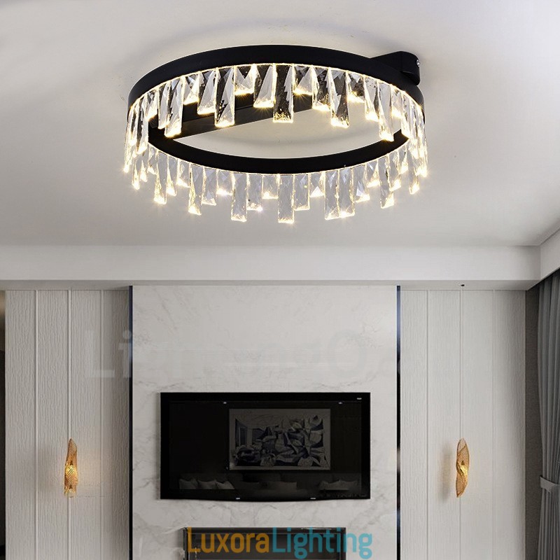Designer Touch Decorative Modern Minimalist Creative Circular Ceiling Crystal Light