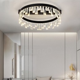 Designer Touch Decorative Modern Minimalist Creative Circular Ceiling Crystal Light