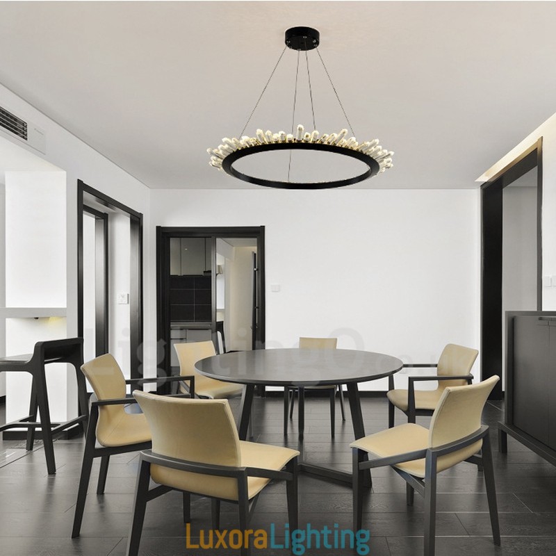 Designer Touch Decorative Modern Ring Shape Crystal Pendant Light